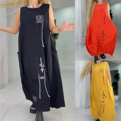 Casual Sleeveless Maxi Dress for Plus Size Women