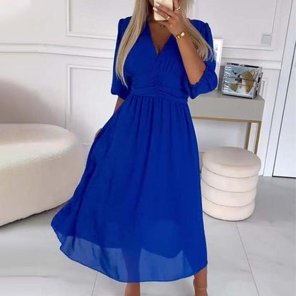 🔥2026 HOT SALE🎉 Women's V-neck Lightweight Chiffon Dress