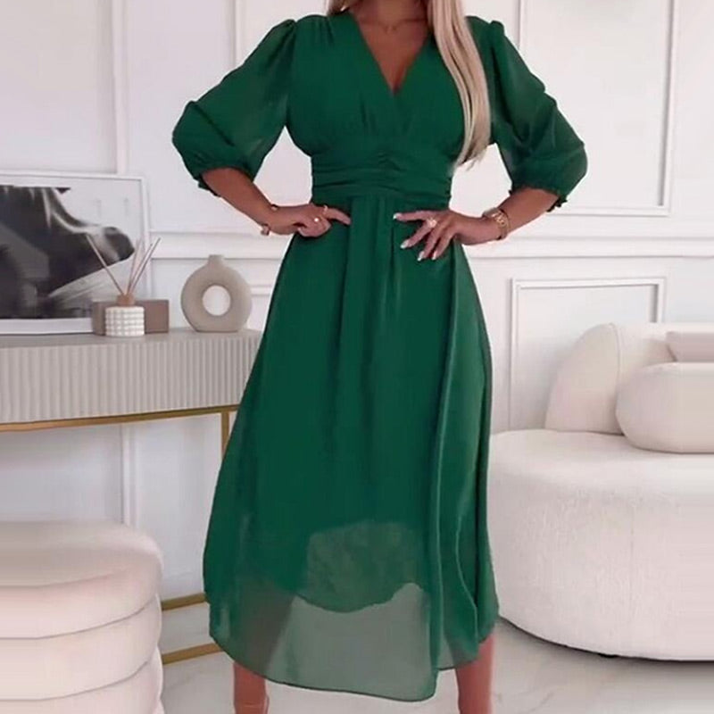 🔥2026 HOT SALE🎉 Women's V-neck Lightweight Chiffon Dress