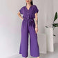 (48% OFF🔥) 💖Women's V-Neck Short-Sleeve Casual Jumpsuit