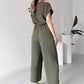 (48% OFF🔥) 💖Women's V-Neck Short-Sleeve Casual Jumpsuit