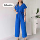 (48% OFF🔥) 💖Women's V-Neck Short-Sleeve Casual Jumpsuit
