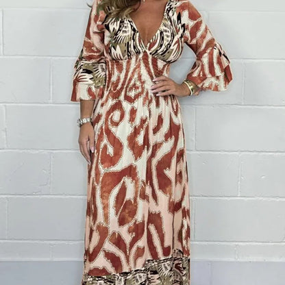 Breathable Fashion V-Neck A-Line Long Dress🔥Hot Sale - 49% OFF🔥