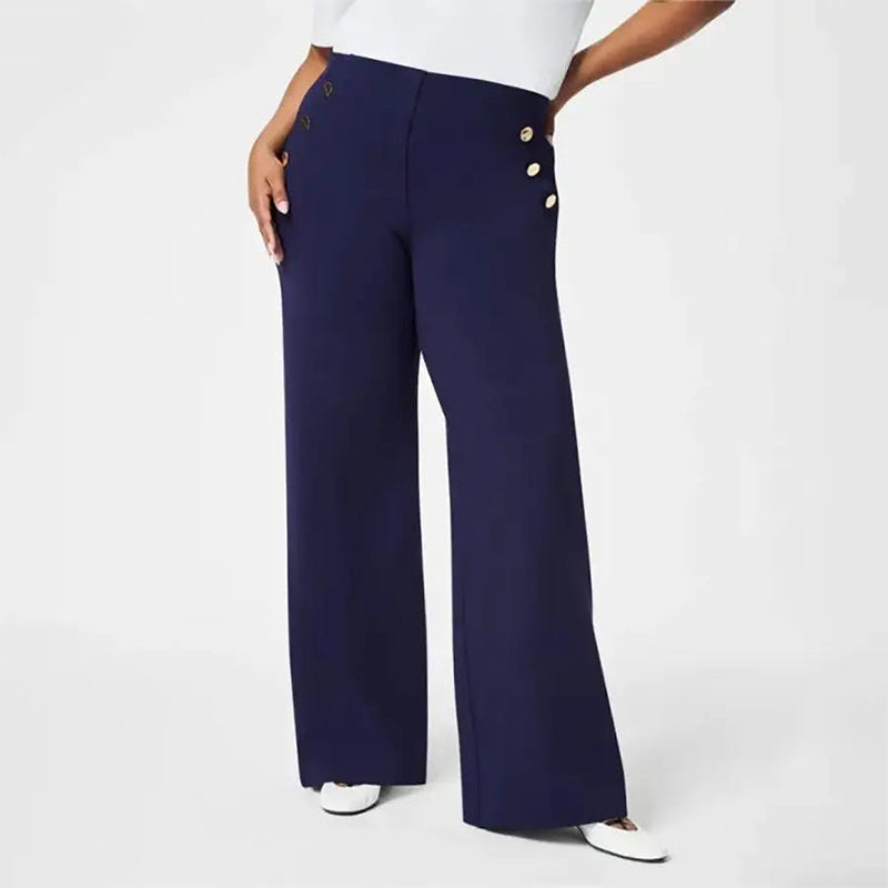 💖 50%OFF⚡Three lengths available 💖Women's Plus-Size High Stretch High-Waist Wide-Leg Pants