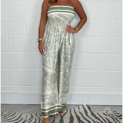 Strapless Printed Pleated Jumpsuit🥰2024 NEW-49% OFF🥰