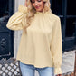 Women's Autumn Solid Ruffle Long-Sleeve Jacquard Top