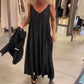 Solid Round-Neck Top Slip Dress 2-Piece Set