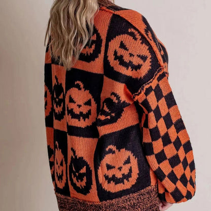 The most popular styles 🌺⭐Halloween Checkered Sweater