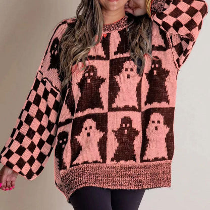 The most popular styles 🌺⭐Halloween Checkered Sweater