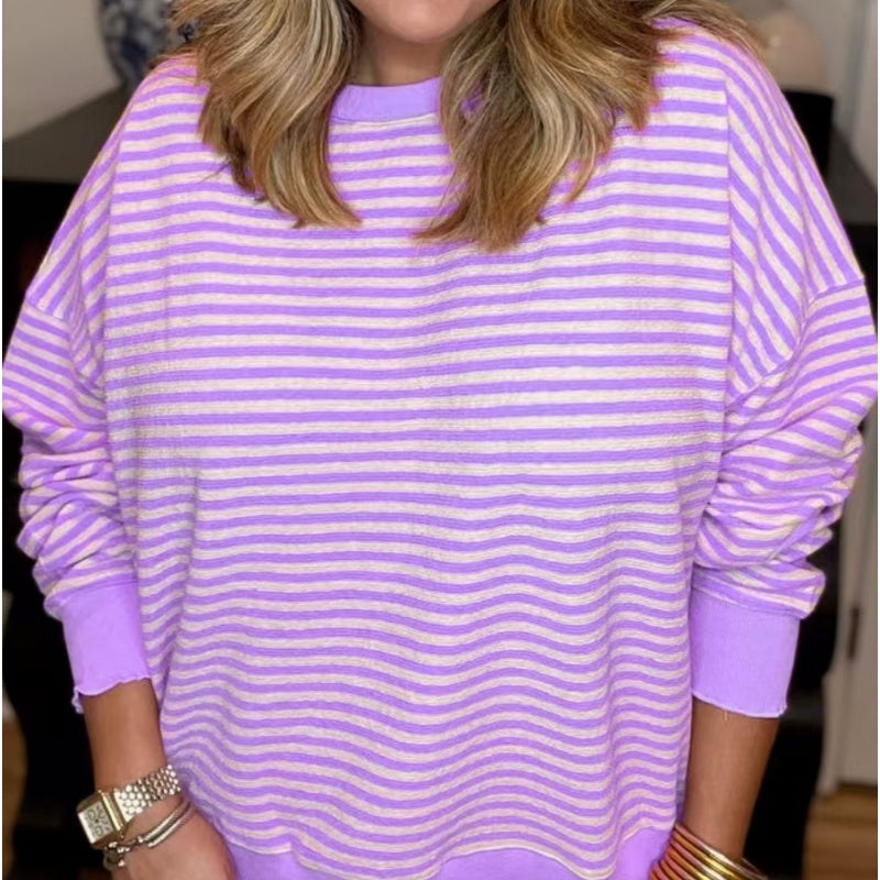 Women's Loose Casual Striped Sweatshirt(BUY 2 FREE SHIPPING)