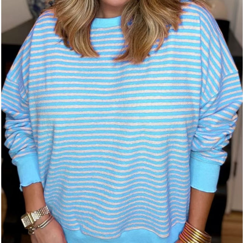 Women's Loose Casual Striped Sweatshirt(BUY 2 FREE SHIPPING)