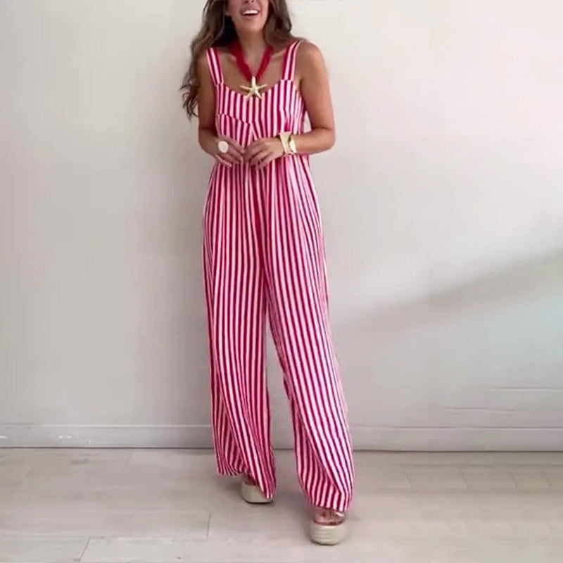 Women's Loose Casual Striped Jumpsuit🌟🌟HOT SALE-49% OFF