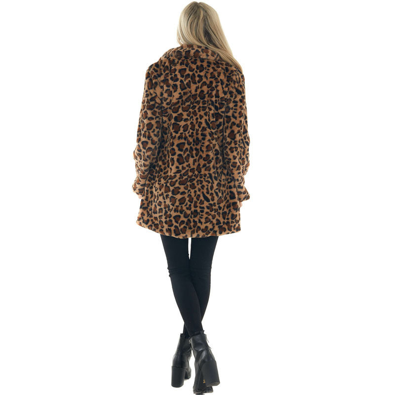 Casual Loose Plush Leopard Coat for Women【FREE SHIPPING】