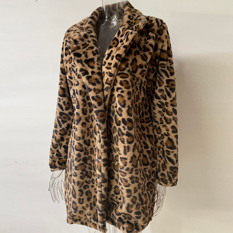 Casual Loose Plush Leopard Coat for Women【FREE SHIPPING】