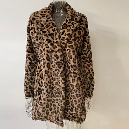 Casual Loose Plush Leopard Coat for Women【FREE SHIPPING】