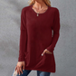 Women Casual Long Sleeve T-Shirt with Round Neck Pocket