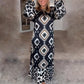 Women’s Bohemian Casual Printed Long-sleeve Dress