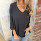Women's V-neck Long-sleeved Knitted Casual Top