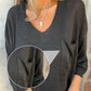 Women's V-neck Long-sleeved Knitted Casual Top