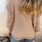 Women's V-neck Long-sleeved Knitted Casual Top