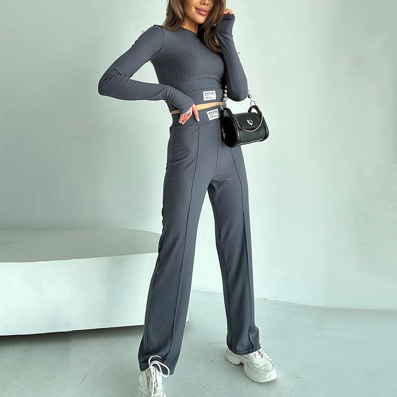 Fitted Crop Top & Pants 2-Piece Set🔥Christmas Promotion-49% OFF