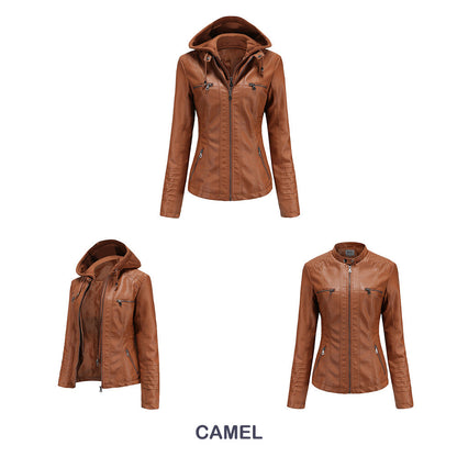 Women's Premium Leather Hooded Jacket🌺🌺FREE SHIPPING