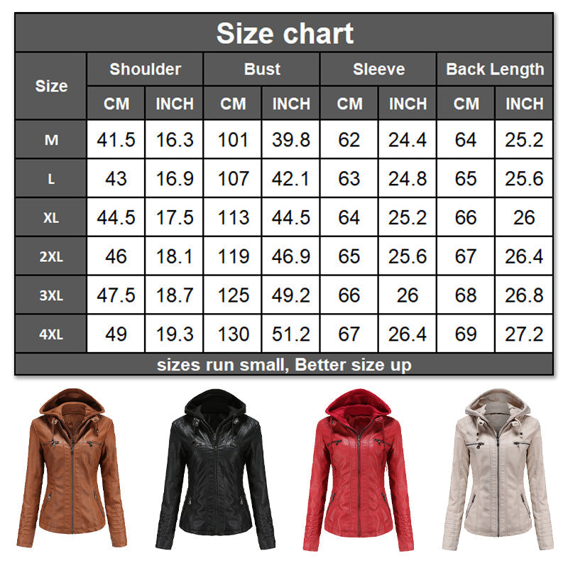 Women's Premium Leather Hooded Jacket🌺🌺FREE SHIPPING