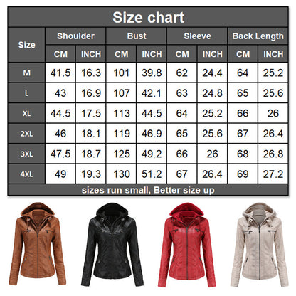 Women's Premium Leather Hooded Jacket🌺🌺FREE SHIPPING