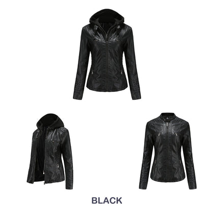 Women's Premium Leather Hooded Jacket🌺🌺FREE SHIPPING