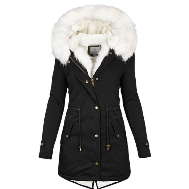 📦New special price💖Women's Warm Mid-Length Coat with Faux Fur Hood