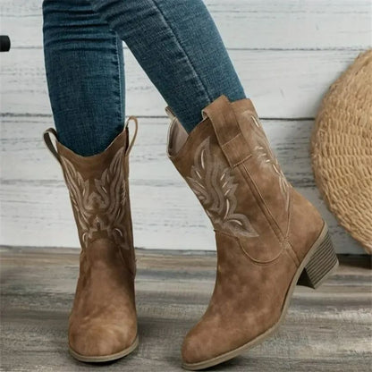 Women’s Comfortable Vintage Chunky-heel Support Boots