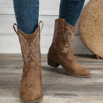 Women’s Comfortable Vintage Chunky-heel Support Boots