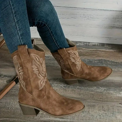 Women’s Comfortable Vintage Chunky-heel Support Boots