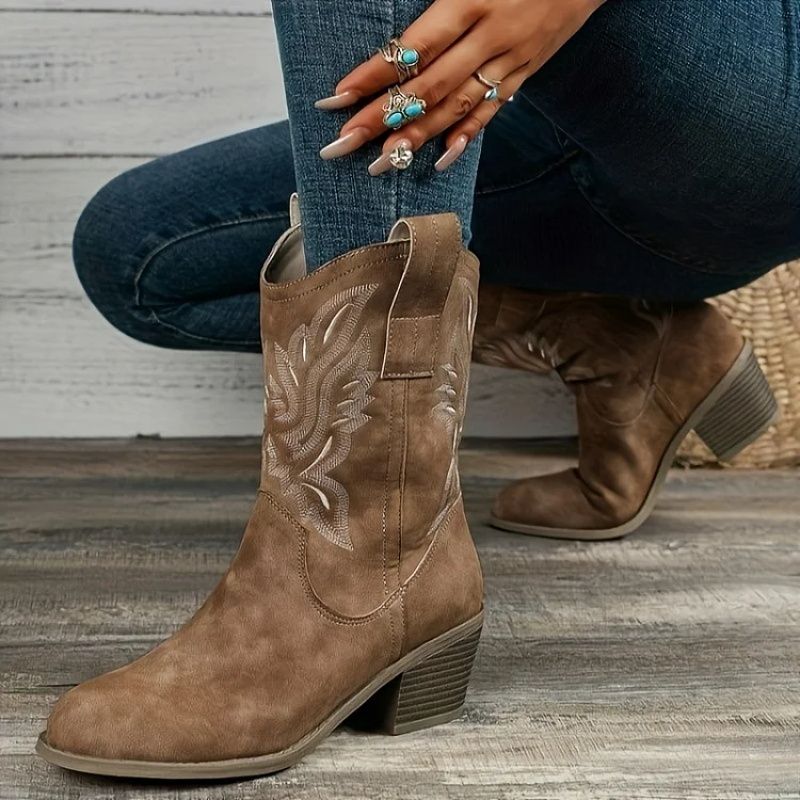 Women’s Comfortable Vintage Chunky-heel Support Boots
