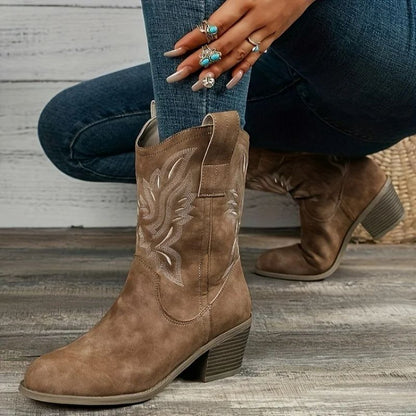 Women’s Comfortable Vintage Chunky-heel Support Boots