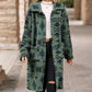 Women's Lapel Print Long-Sleeve Button Down Coat