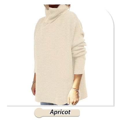 🔥Hot Sale🔥Women's Turtleneck Oversize Hem Knit Pullover Sweater