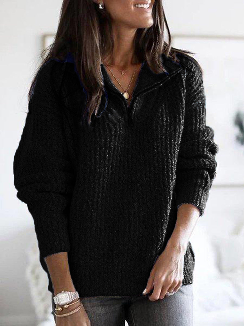 Women's long-sleeved zippered cardigan jacket