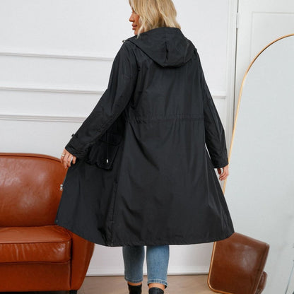 Women's Long Casual Splash-proof Hooded Windbreaker Jacket【FREE SHIPPING】