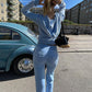 Sports casual gold velvet suit 2 pieces【FREE SHIPPING】