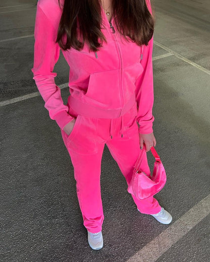 Sports casual gold velvet suit 2 pieces【FREE SHIPPING】