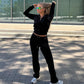 Sports casual gold velvet suit 2 pieces【FREE SHIPPING】