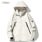 Outdoor Waterproof Windproof Solid Zipper Hooded Jacket