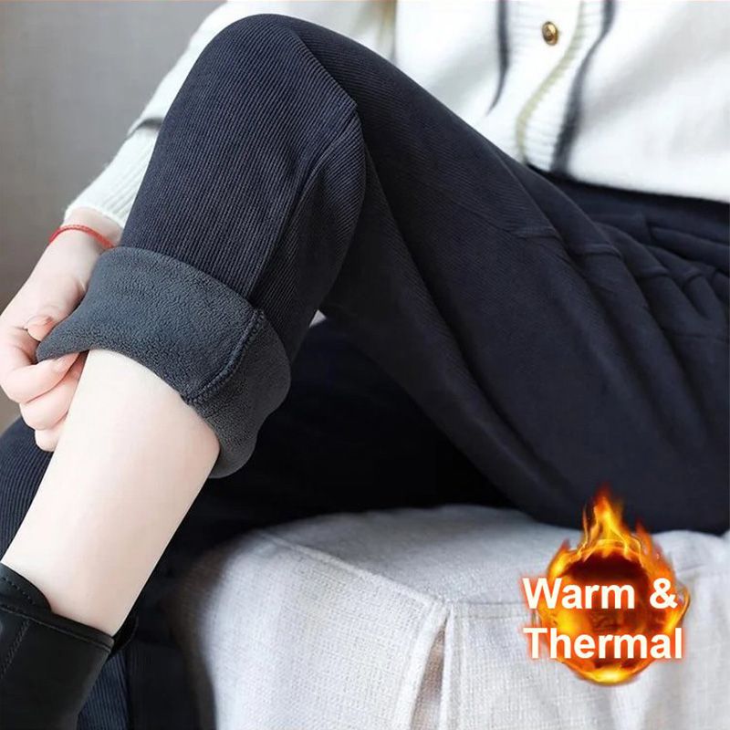 🔥Limited time offer🔥Women's high waist warm faux fleece lined trousers