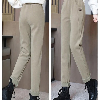 🔥Limited time offer🔥Women's high waist warm faux fleece lined trousers