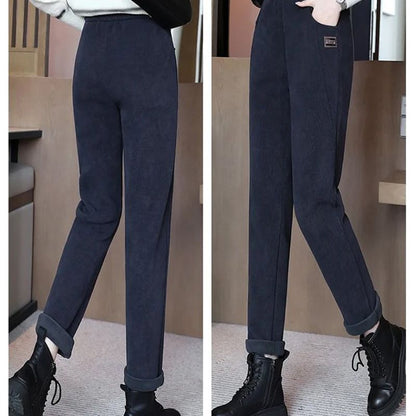 🔥Limited time offer🔥Women's high waist warm faux fleece lined trousers