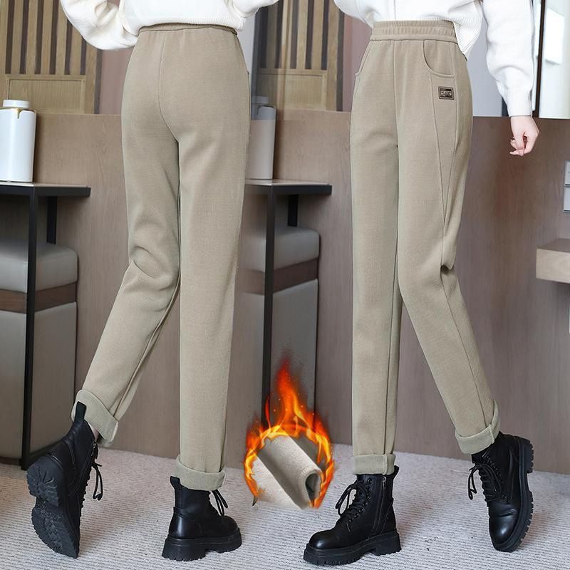 🔥Limited time offer🔥Women's high waist warm faux fleece lined trousers