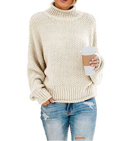 Hot Sale - Loose Solid Color Large Size Turtleneck Sweater