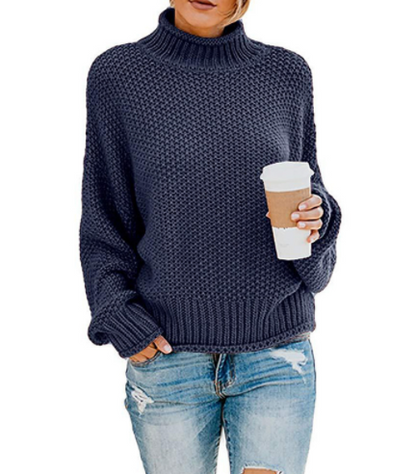 Hot Sale - Loose Solid Color Large Size Turtleneck Sweater