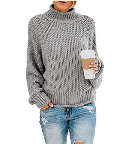 Hot Sale - Loose Solid Color Large Size Turtleneck Sweater